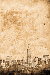 Old New York Downtown In Retro Design Look
