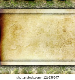 Old paper with floral pattern