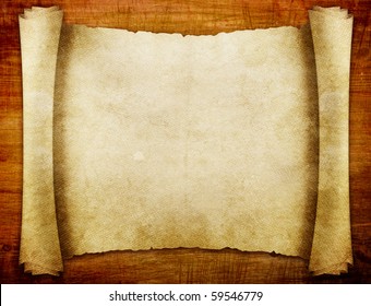 old paper manuscript on brown wood texture with natural patterns