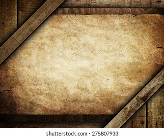 Old Paper On Wood Background