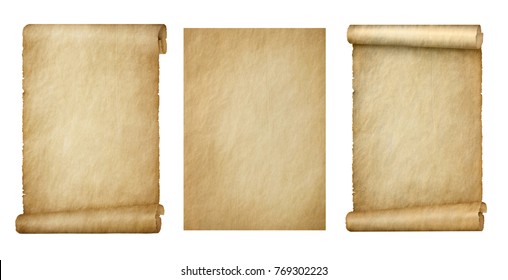 Old Paper Scroll Isolated On White Background