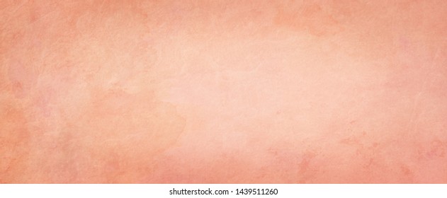 Old peach and pink background with vintage texture and soft light orange center, coral or salmon color paper illustration