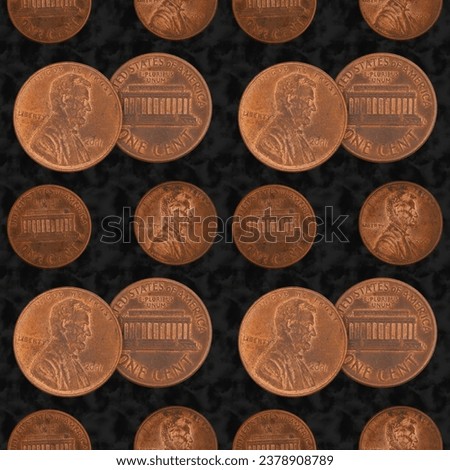 Old penny pattern background that is seamless and repeats 3D Illustration 
