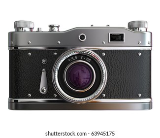 Old photo camera on white background - Powered by Shutterstock