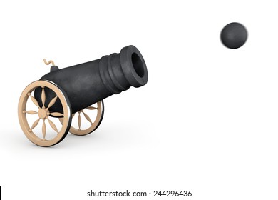 白い背景に古い海賊大砲 のイラスト素材