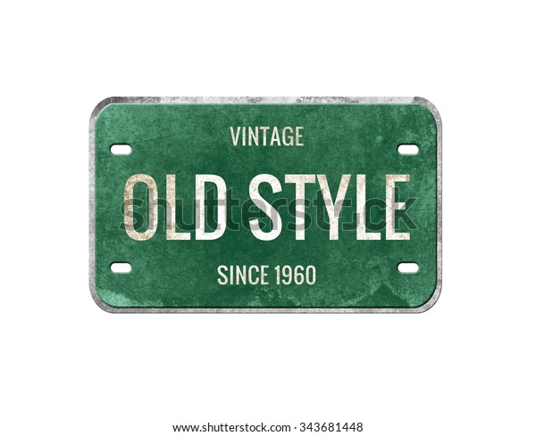 Old plate. License plate\
isolated