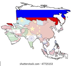 Old Political Map Asia Flag Russia Stock Illustration 47725153 ...