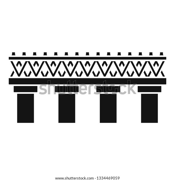 Old\
railroad bridge icon. Simple illustration of old railroad bridge\
icon for web design isolated on white\
background