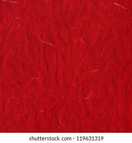 Old Red Crumpled Rice Paper Texture Background