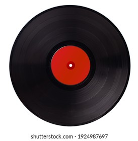 Old retro hipster vinyl record from the 70s, 80s, 90s on a white background. 