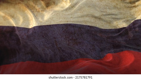 Old Russia Flag Waving At Wind. 3d Rendering