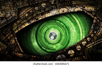 Old Rust Abstract Robot Eye Background