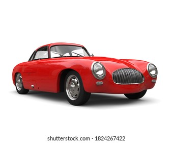 Old School Vintage Red Sports Car - 3D Illustration