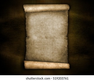 Old Scroll Paper On Brown Background