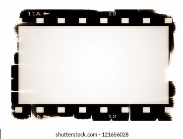 Old Sepia Blank Film Strip Isolated On White