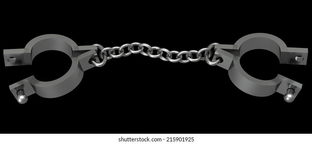 Old Shackles Isolated On Black Background Stock Illustration 215901925 ...