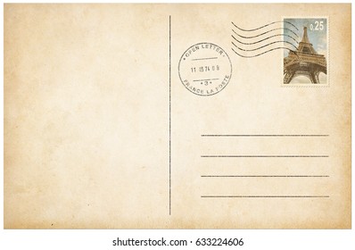 Old Style Postcard With Postage Stamp