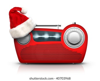 Old Style Radio On The White Background. Computer Designe, 2D Graphics