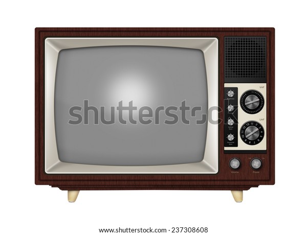 Old Style Retro Tube Tv Frequency Stock Illustration 237308608