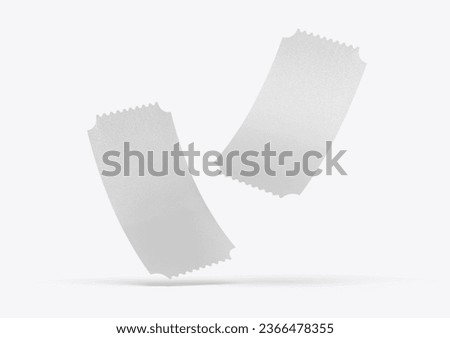Old ticket for mock up design or design presentation. 3d illustration.	