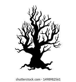 Set Black Tree Silhouette Vector Illustration Stock Vector (Royalty ...