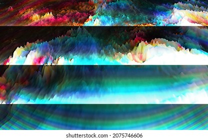 Old TV screen error. Digital pixel noise abstract design. Photo glitch. The TV signal is not working. Technical problems grunge wallpaper. Colorful noise. Shiny universe background. Space landscape.
