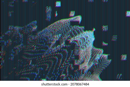 Old TV screen error. Digital pixel noise abstract design. Photo glitch. The TV signal is not working. Technical problems grunge wallpaper. Data decomposition. Monitoring a technical problem.