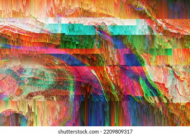Old TV screen error. Digital pixel noise abstract design. Photo glitch. The TV signal is not working. Technical problems grunge wallpaper. Data decomposition. Monitoring a technical problem.