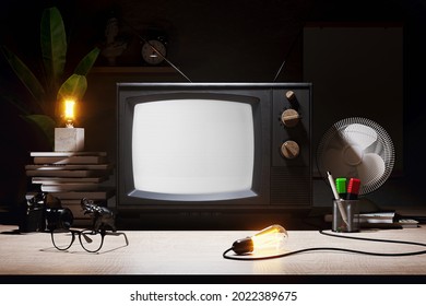 Old TV Screen Mockup. 3D Rendering