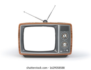 Old Tv White Screen Isolated On Stock Illustration 1629058588 ...