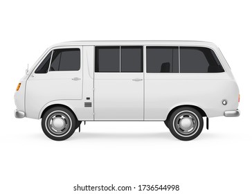 Old Van Isolated (side View). 3D Rendering