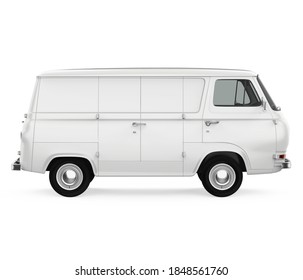 Old Van Isolated (side View). 3D Rendering