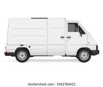 Old Van Isolated (side View). 3D Rendering