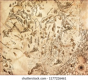 Old Vintage Fantasy Map  