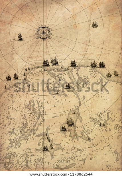 Old Vintage Fantasy Map Stock Illustration 1178862544 | Shutterstock