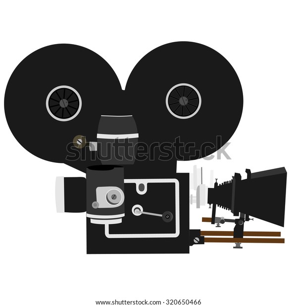 Old, vintage movie camera vector isolated, old\
film camera, old video\
camera