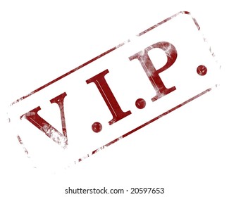 old vip stamp on a white background