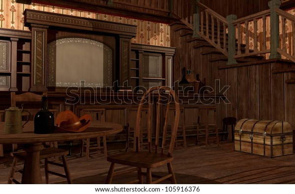 Old Wild West Saloon Stock Illustration