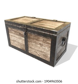 Old Wooden Chest 3d Illustration