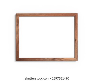 Old Wooden Frame Mockup 3x4 Horizontal On A White Background. 3D Image. 