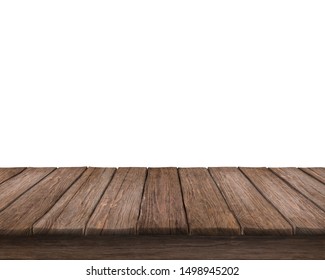 Old Wooden Table White Background