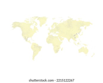 Old World Map Over White Background