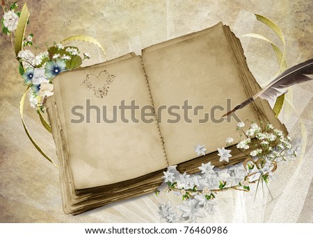 oldfashioned wedding album quill pen stock illustration royalty old fashioned photo albums