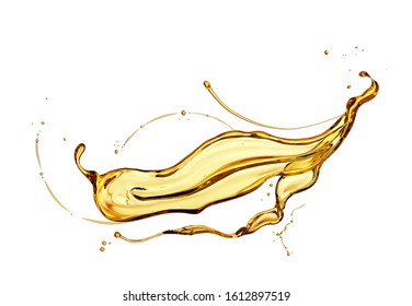 Olive Engine Oil Splash Isolated On Stock Illustration 1612897519 ...