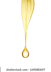 Olive or fuel Golden Oil drop, Cosmetic Liquid 3d rendering.