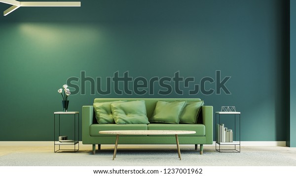Olive Green Interior Modern Style Soft Stock Image