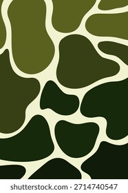 Olive Green Organic Pattern. Abstract organic camouflage pattern in dark green tones. Perfect for nature-themed or modern military-inspired designs.