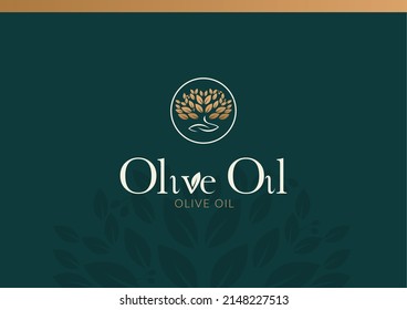 Olive Oil Tree Logo Illustration