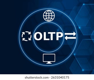 oltp tech concept.A class of systems that facilitate and manage transaction-oriented applications, typically for data entry and retrieval.