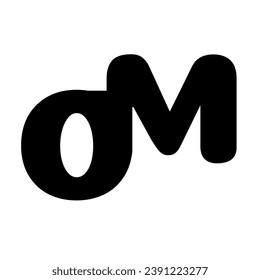 OM Bold Initial Logo in Black and White Color, simple type. - Powered by Shutterstock